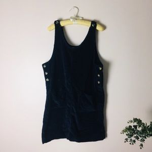Navy corduroy overall dress